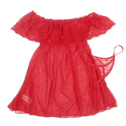 Off-Shoulder Plus Size Lace Babydoll - Image 5