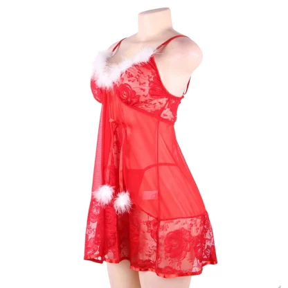 Plush Christmas Plus Size Nightdress - Image 6