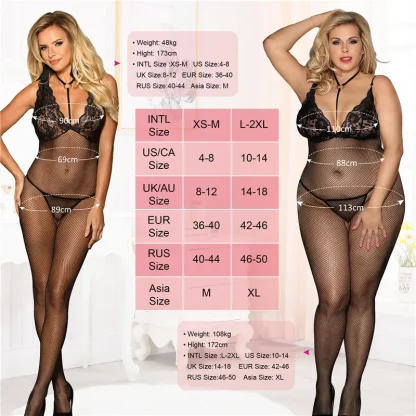 Crotchless Plus Size Full Bodystockings - Image 7