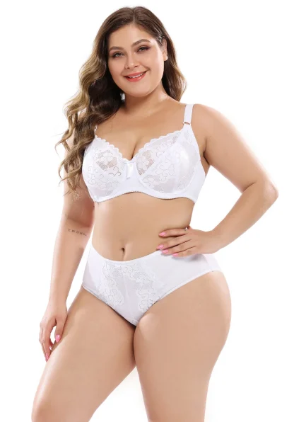 Plus Size Lace Bra and Panty Set - Image 2