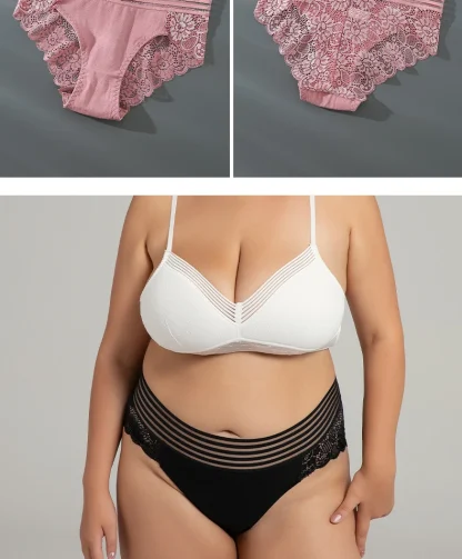 Floral Sheer Plus Size Panties - Image 4