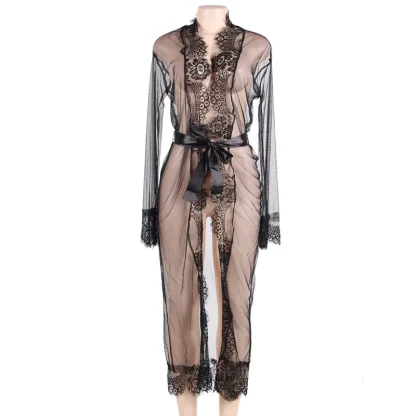 See-Through Plus Size Long Nightgown - Image 5