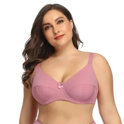 Bow Decoration Plus Size Bra - Image 4