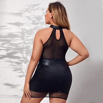 Mesh Halter Plus Size Nightdress - Image 2