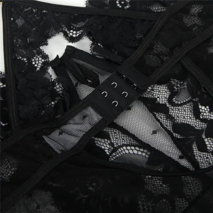 Floral Lace Plus Size Babydoll Garter - Image 5