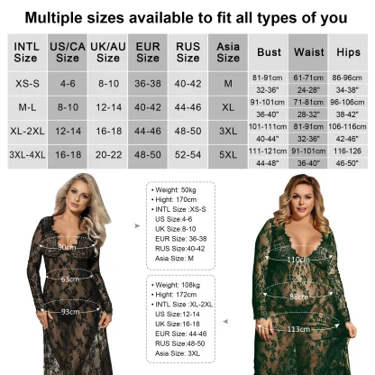 Lace Sleeve Plus Size Nightgown - Image 6