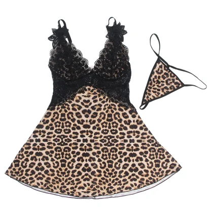 Leopard Lace Plus Size Nightdress - Image 6
